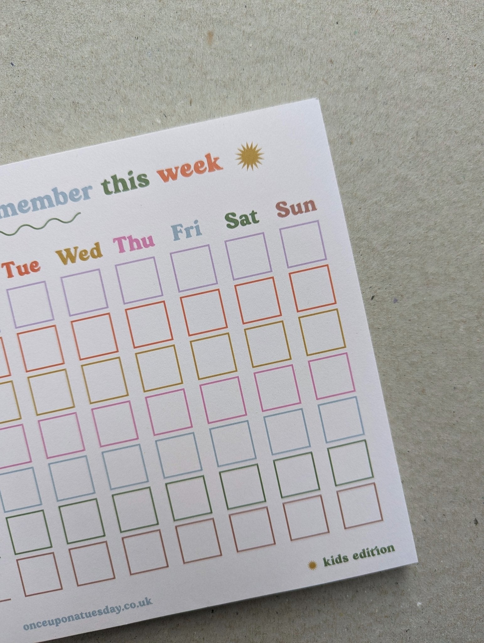 A5 Kids Weekly Planner Pad - The Stationery Cupboard