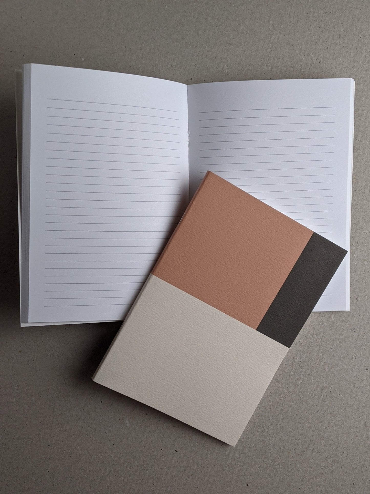 A5 Notebook, Colourblock Pattern, Ruled - The Stationery Cupboard