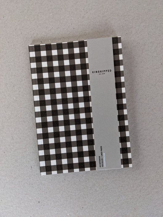 A5 Notebook, Gingham Pattern, Ruled - The Stationery Cupboard