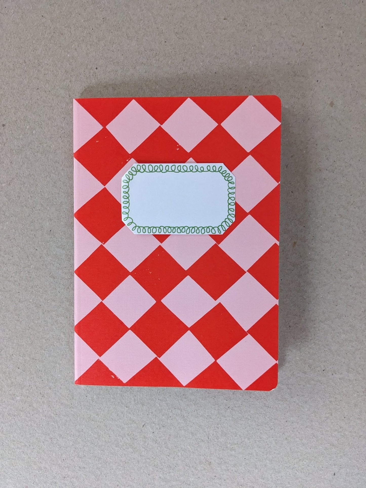 A5 Sketch / Notebook - Chequered Red & Pink - The Stationery Cupboard