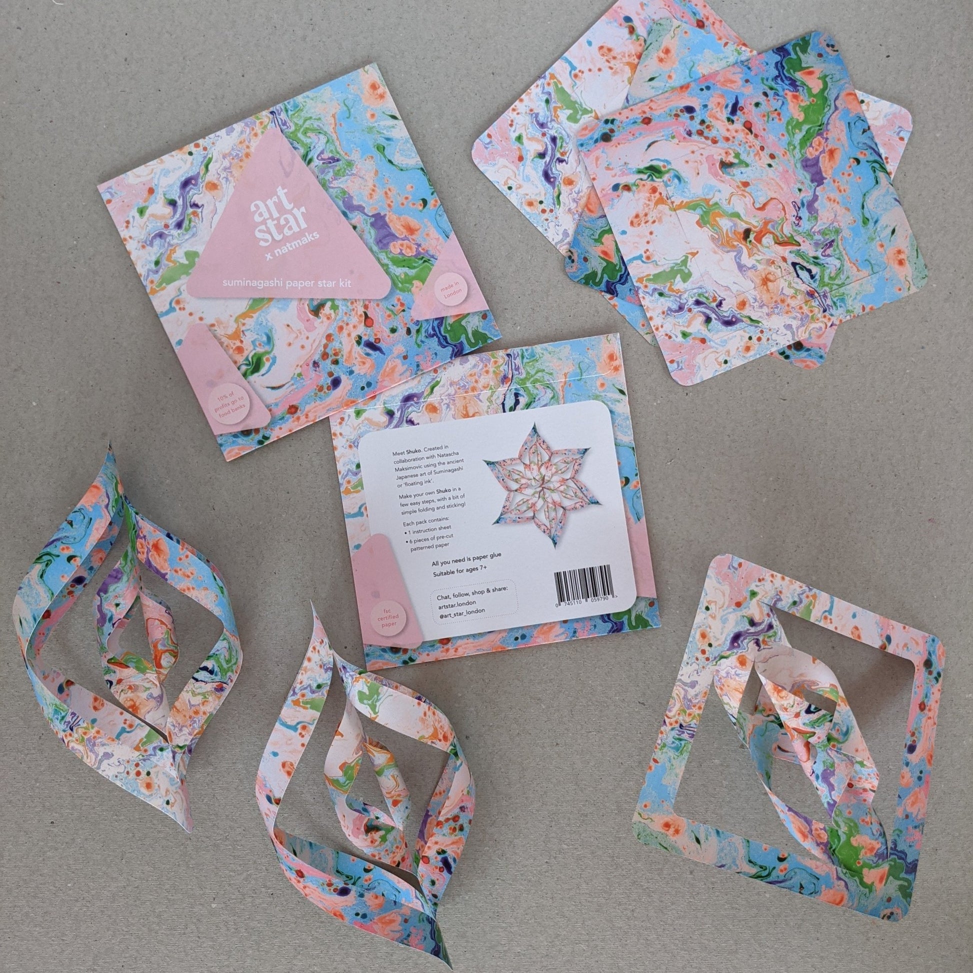 Marbled Paper Star Kit - Shuko - The Stationery Cupboard