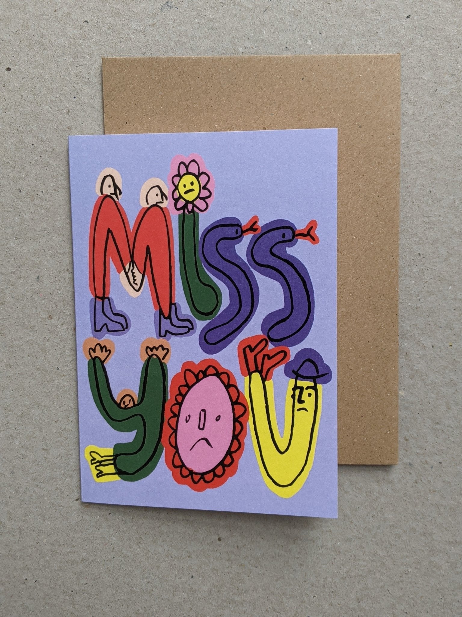 Miss You Greetings Card - The Stationery Cupboard