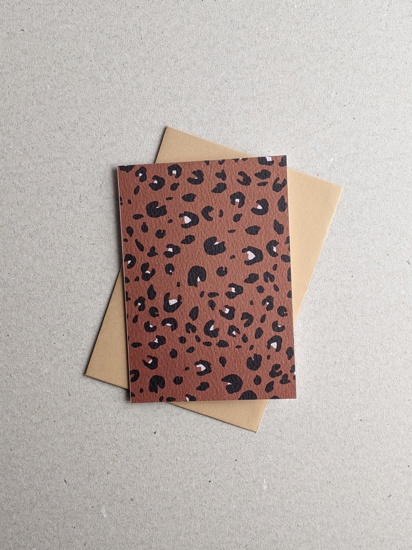 Rust Leopard Print Blank Notecard - The Stationery Cupboard