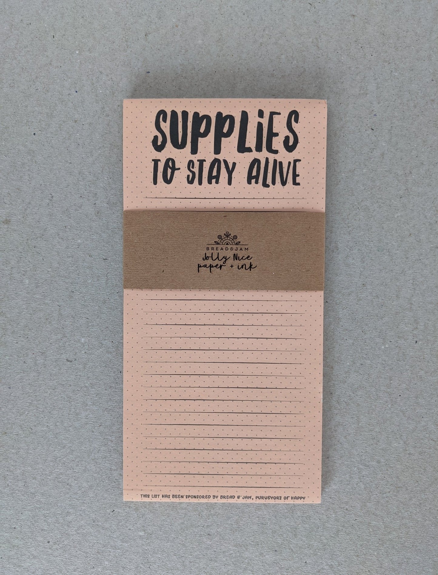 Supplies To Stay Alive List Pad - The Stationery Cupboard