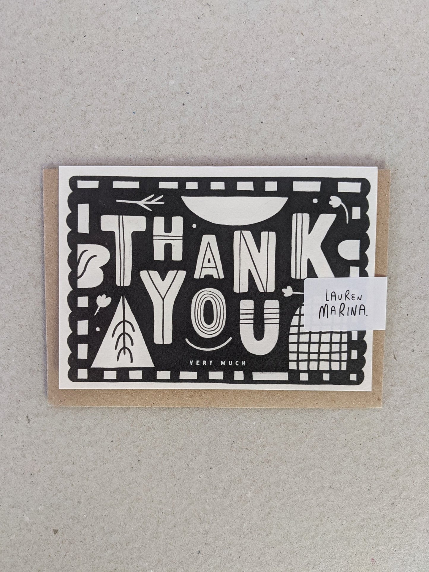 Thank You Very Much Greetings Card - The Stationery Cupboard