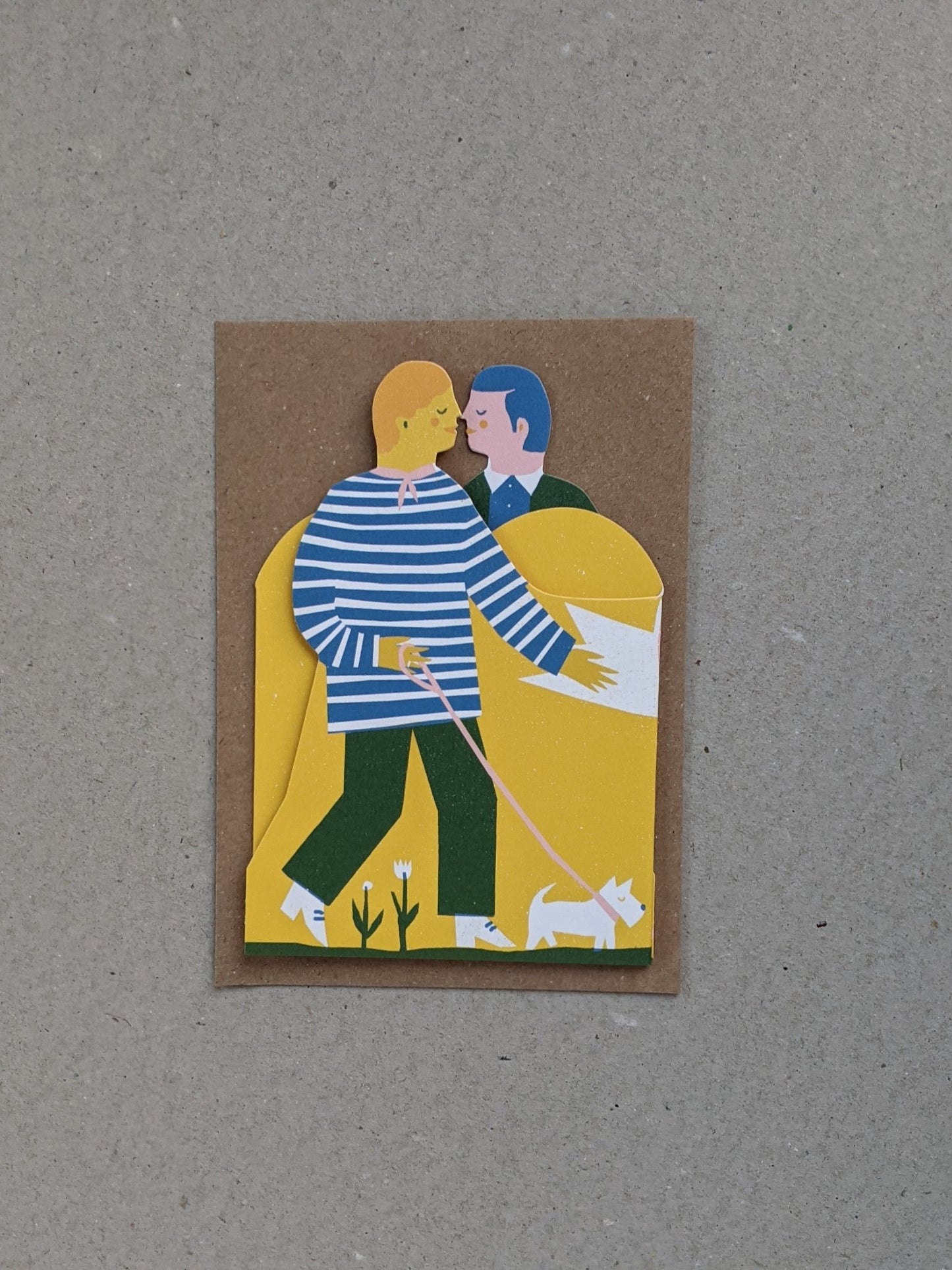 Two Men Concertina Heart Card - The Stationery Cupboard